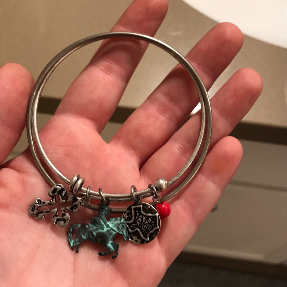 Texas Country silver charm bracelet
